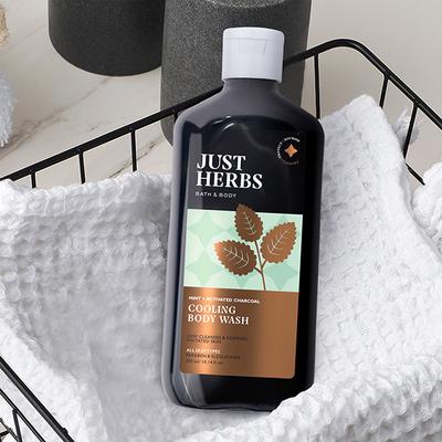 Just Herbs Bath & Body Deep Cleansing Soothes Irritated Skin And Cooling Body Wash , Paraben & Sls / Sles Free - Charcoal & Mint 300ml - Shower Gels & Body Wash