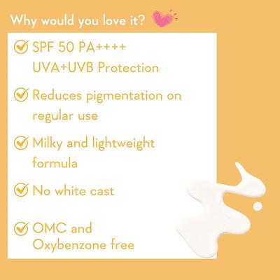 Wishcare Vitamin C Pure Glow Face Sunscreen SPF 50 PA++++ Broad Spectum Ultra Light and No White Cast 50 gm - Face Sunscreen