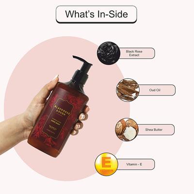 The Love Co. Luxury Black Rose & Oud Hand Wash For Moisturized Skin - Gentle Cleanser for Soft Hands - Liquid Hand Soap 250 ml - Hand Wash & Soaps