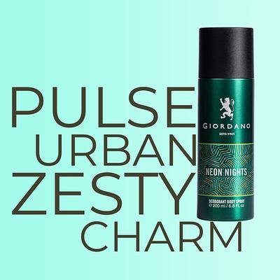 Giordano Neon Nights Deodorant Spray 200 ml - Men Deodorants/Roll-Ons