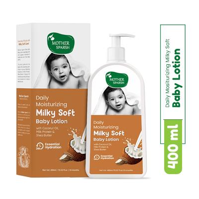 Mother Sparsh Daily Moisturizing Milky Soft Baby Lotion With Coconut Oil-Milk Protein and Shea Butter 400 ml - Creams, Lotions & Oils