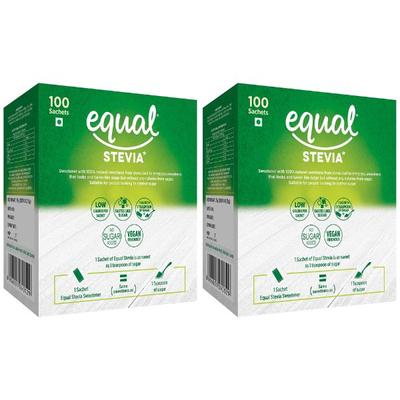Equal Stevia Sweetener Sachet (Pack of 2 x 100's) 1's - Sugar Substitute