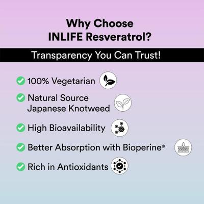 INLIFE Resveratrol 750 mg Veg Capsules 60's - Vital Health