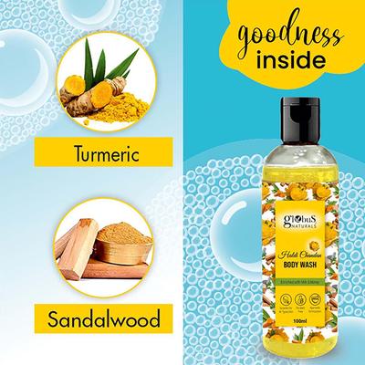 Globus Naturals Haldi Chandan Body Wash, Enriched with Enriched with Milk and Honey, Suitable for All Skin Types, 100ml each 2's - Creams, Lotions & Oils