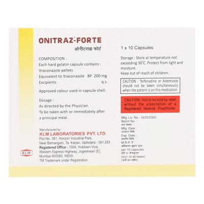 Onitraz Forte Capsule 10'S - Fungal Infections-Anf