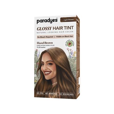 Paradyes Semi-Permanent Hazel Brown Glossy Hair Tint, Enriched with Herbal Extracts, Light Brown 160 gm - Crème