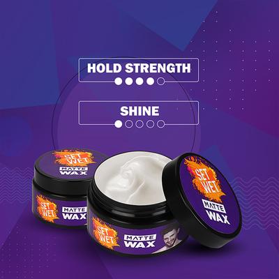 Set Wet Matte Hair Wax for Men, Strong Hold, Jar 60 gm - Hair Waxes