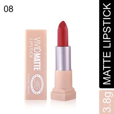 Fashion Colour Vivid Matte Lipstick, 8 Deep Red 3.8 gm - Lipsticks
