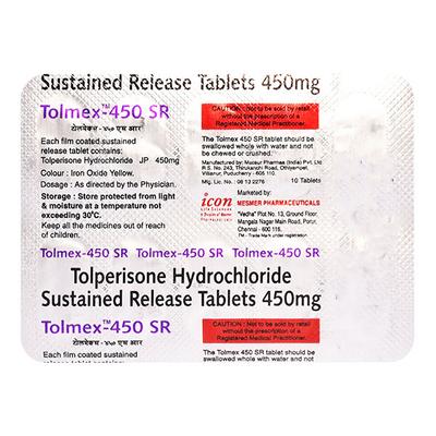 Tolmex SR 450mg Tablet 10'S - Muscle Cramps/Spasticity-Mus