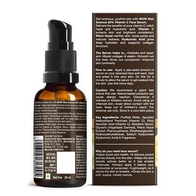 WOW Skin Science Vitamin C Serum for Skin whitenening - Genuine 20% 25 ml - Face Gels