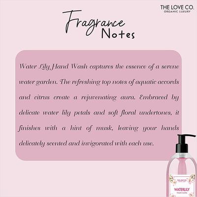 The Love Co. Water Lily Hand Wash For Moisturized Hand - Gentle Cleanser for Soft Hands - Liquid Hand Soap Suitable for Sensitive Skin 300 ml - Hand Wash & Soaps