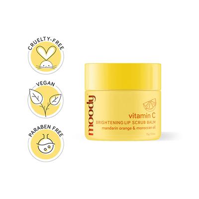 Moody Vitamin C Brightening Lip Scrub Balm with Mango Seed Butter & Turmeric 15 gm - Lip Scrubs