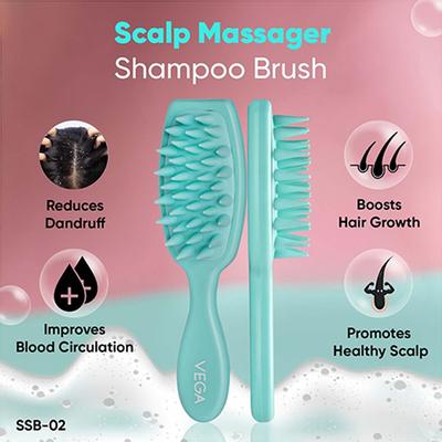 Vega Hair Scalp Massager Shampoo Brush for Manual Head Massager for Men and Women, (SSB-02) 95 gm - Hair Brushes