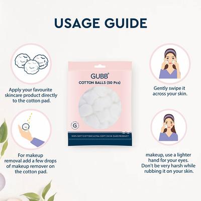 Gubb Cotton Colored Balls 50S 110gm 2's - Facial Wipes & Tissues