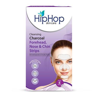 HipHop Charcoal Forehead, Chin, Nose Blackhead Remover Strips 6's - Face Wash & Cleansers