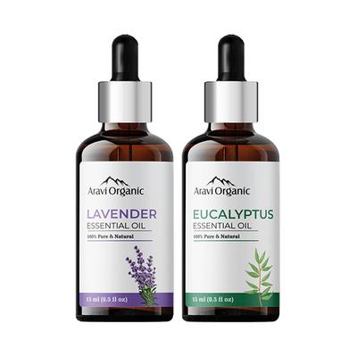 Aravi Organic Lavender and Eucalyptus Essential Oil 100% Pure Oil 30 ml - Essential Oils