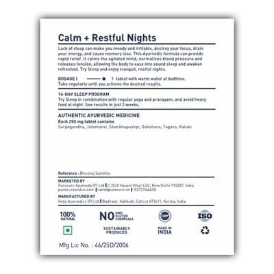 Pure Cure+Co. Sarpagandha Sleep+Restful Nights Tablets 40's - Others