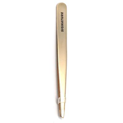 Basicare 5004 SIGNATURE GLODEN TWEEZERS WITH POUCH 1's - Tweezers
