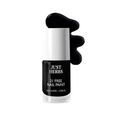 Just Herbs Nail Polish 21 Chemical Free Formula, Quick Dry, Glossy, Black Berry 6 ml - Nail Polish