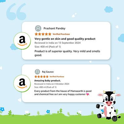 Mamaearth Milky Soft Head to Toe Wash with Oats, Milk, and Calendula for Babies 200 ml - Shower Gels & Body Wash