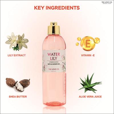 The Love Co. Luxury Water Lily Body Wash for Women - Luxury Shower Gel for Men - Bath & Body Care Essentials - For All Skin Types 250 ml - Shower Gels & Body Wash