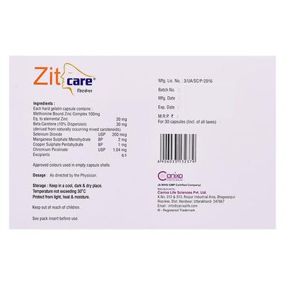 Zitcare Capsule 30'S - Supplements-Vam