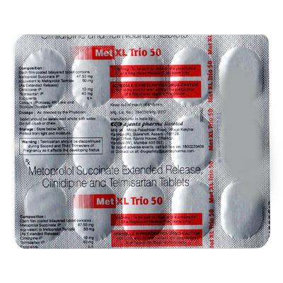 MET XL TRIO 50 Tablet 15's - Hypertension-Ana