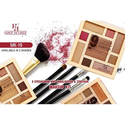Half N Half 9 Eyeshadow & Highlighter & Contour Makeup Kit Multicolour Palette 02 18 gm - Face Palettes