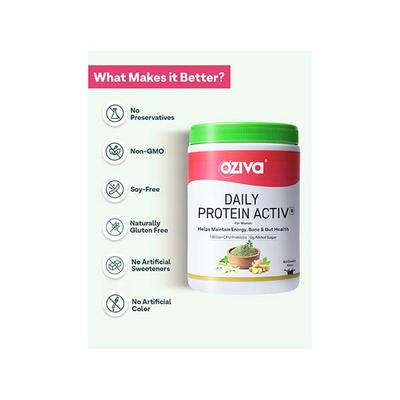 OZiva Daily Protein Activ for Women 40 g Protein - Classic vanilla 300 gm - Multi-Vitamins