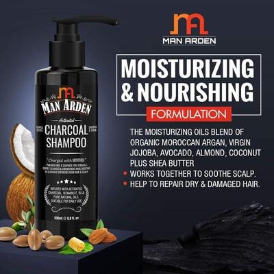 Man Arden Activated Charcoal Shampoo With Menthol 250ml - Shampoos
