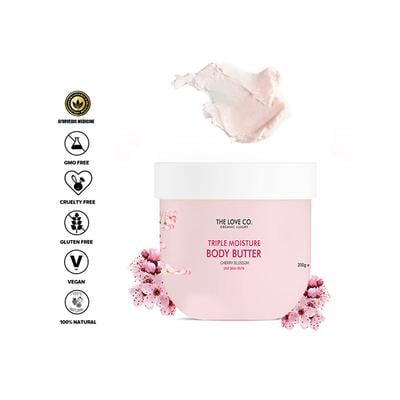 The Love Co. Triple Moisture Body Butter Cream - Cherry Blossom 200 gm - Body Butter