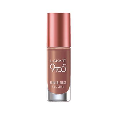 Lakme 9To5 Primer + Gloss Nail Colour Simply Nude 6 Ml - Nail Polish