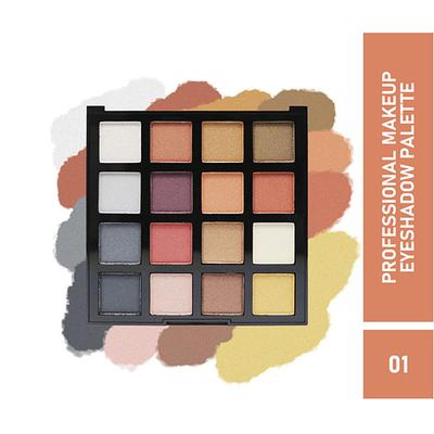 Half N Half Professional Makeup Kit, 16 Colours Eyeshadow Palette, Multicolor - 01 18 gm - Eye Shadow Palettes
