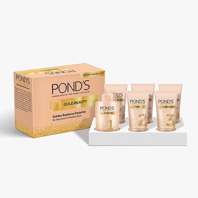 Pond's Golden Radiance Facial Kit, Just 6 Easy Steps 80 gm - Facial Kits