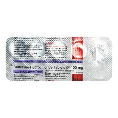 Sertagress 100mg Tablet 10'S - Depression-Ant