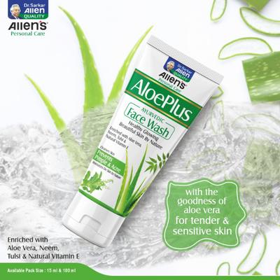 Allen Aloe Plus Face Wash 100 gm (Pack Of 2) - Personal Care (Ayush)