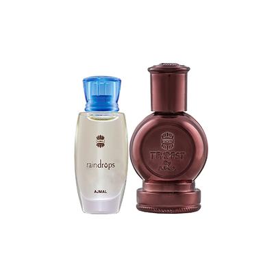 Ajmal Raindrops Concentrated Perfume Oil Floral Chypre Attar And Tempest Concentrated Perfume Oil Floral Attar 22 ml - Deodorants/Roll-Ons
