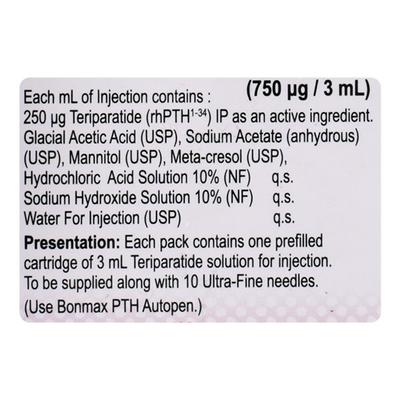 Bonmax Pth 750mcg Injection 3ml - Bone Metabolism-Age