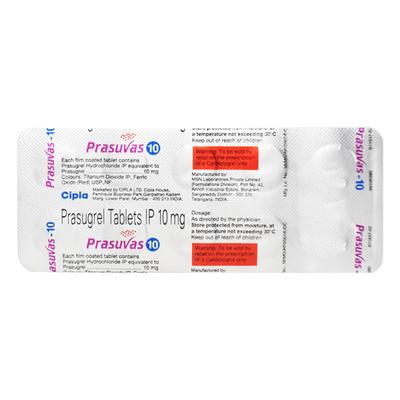 Prasuvas 10mg Tablet 10'S - Blood Clot-Ant
