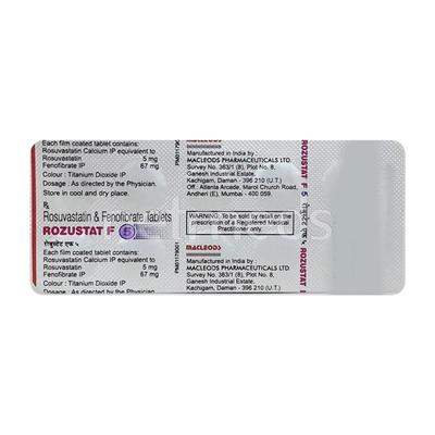 Rozustat F 5mg Tablet 10'S - High Cholesterol-Dys