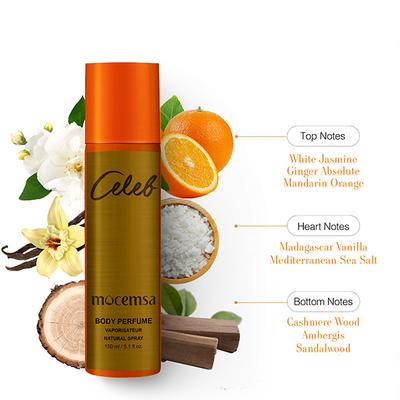 Mocemsa Celeb Pour Femme Long Lasting Luxury Body Perfume, Fragrance Crafted in Spain 150 ml - Women Perfumes (Edt/Edp)