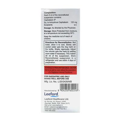 CEPHY ORANGE & PEPPERMINT FLAVOUR Dry Syrup 30ml - Bacterial Infections-Cep