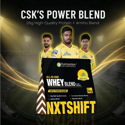 Pure Nutrition NXTSHIFT All-in-One Whey Blend - Belgian Chocolate Flavour 1 kg - Whey Proteins