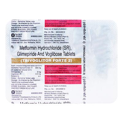 Trivoglitor Forte 2mg Tablet 10'S - Diabetes-Ant