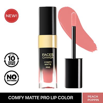 Faces Canada Comfy Matte Pro Liquid Lipstick - Peach Poppin 16, 10HR Stay, No Dryness 5.5 ml - Liquid Lipsticks