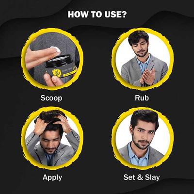 Set Wet Hair Wax For Men - Hair Clay Wax, Strong Hold, Ultra Matte Finish, With Bentonite Clay 60 gm - Hair Waxes