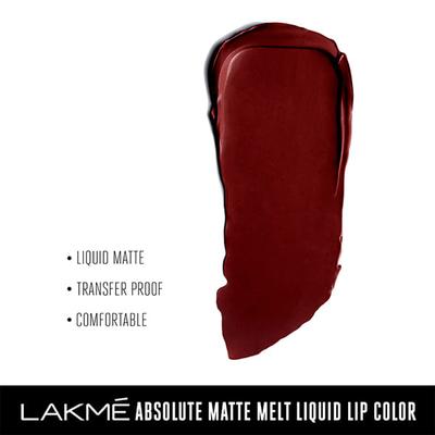 Lakme Absolute Matte Melt Liquid Lip Color Red Vibe 6 Ml - Liquid Lipsticks