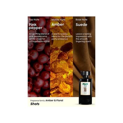 PLIX Mood Range Shots Perfume for Party - Perfect for Party & Night Outs, Long Lasting Fresh Vanilla & Amber Fragrance 100 ml - Perfumes (Edt/Edp)