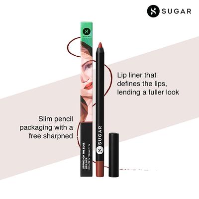 SUGAR Cosmetics Lipping On The Edge Lip Liner - 01 Taffeta Terracotta 1.2 gm - Lipsticks