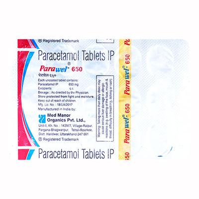 Parawel 650mg Tablet 15'S - Fever-Ana